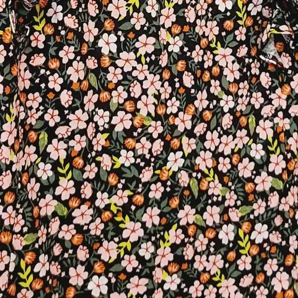 ASOS Design Long Sleeve Ruffle Floral Mini Dress Sz 8 - Picture 3 of 6